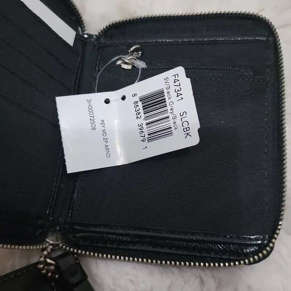 Coach Medium Corner Zip Wallet in Signature Canvas